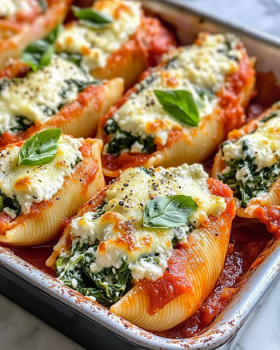 Classic Spinach and Ricotta Stuffed Shells dish photo