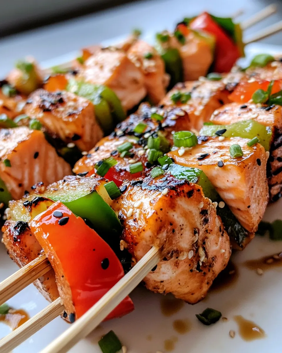 Homemade Teriyaki Salmon Skewers photo