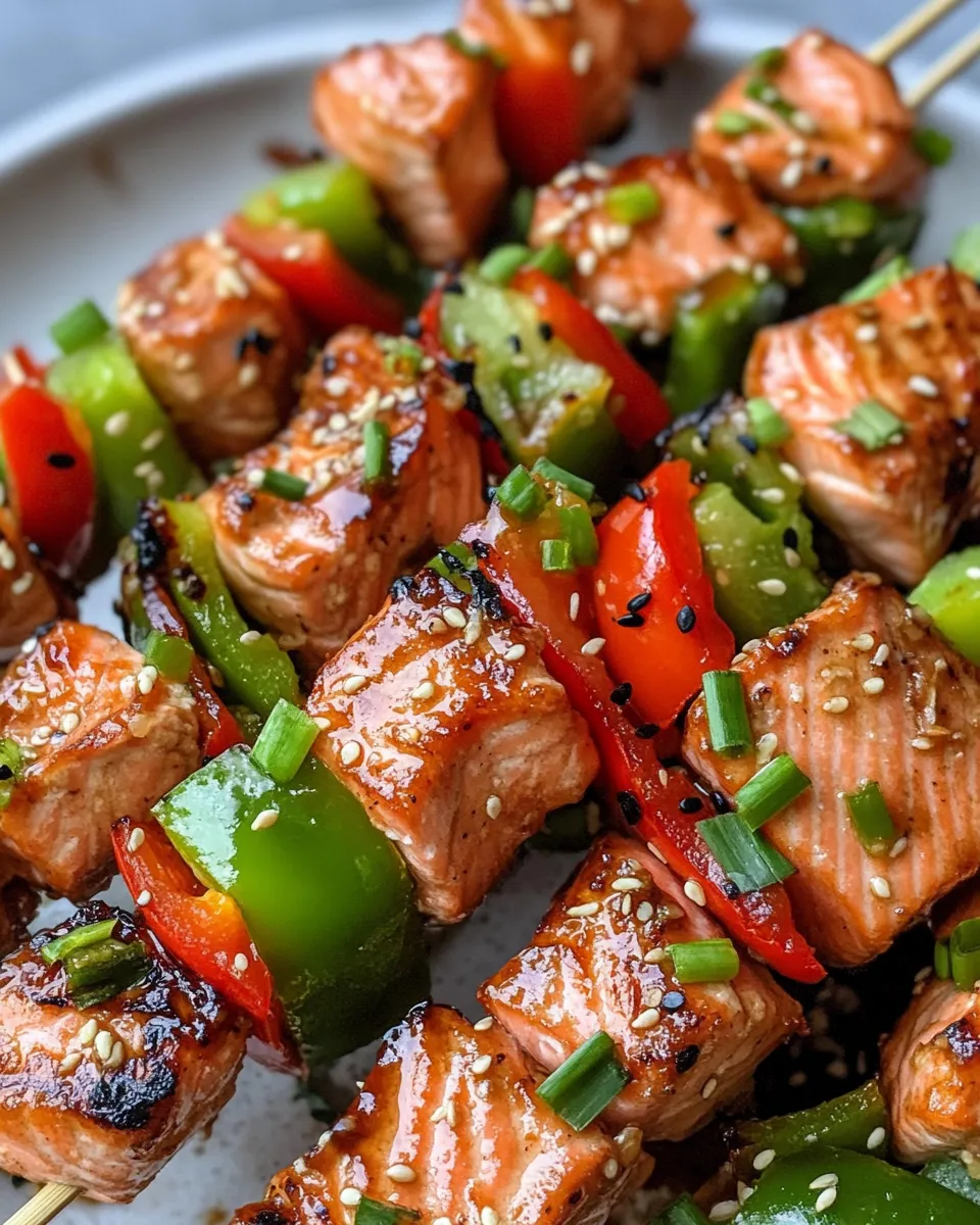 Easy Teriyaki Salmon Skewers recipe photo