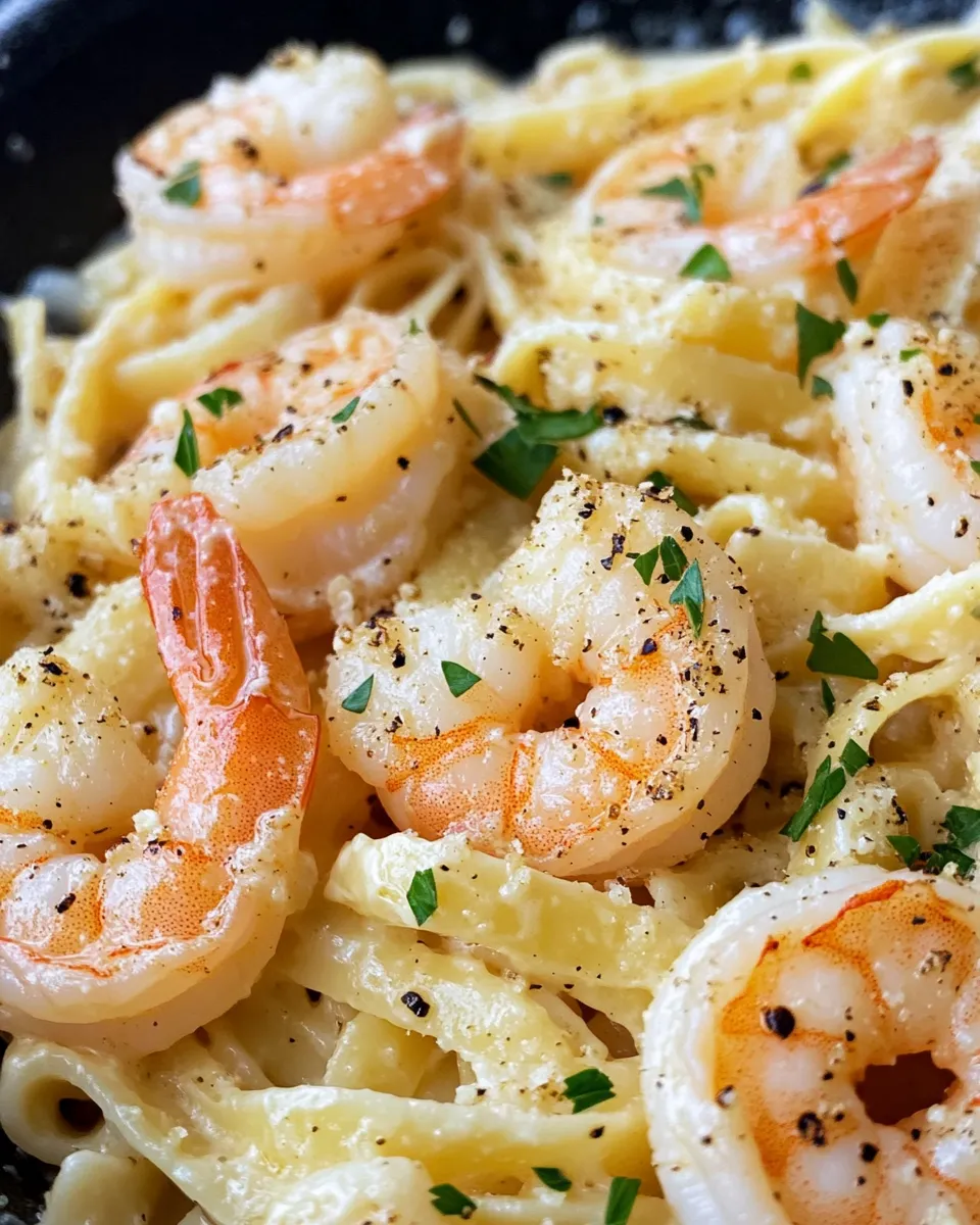 Classic The Best Creamy Garlic Shrimp Pasta dish photo