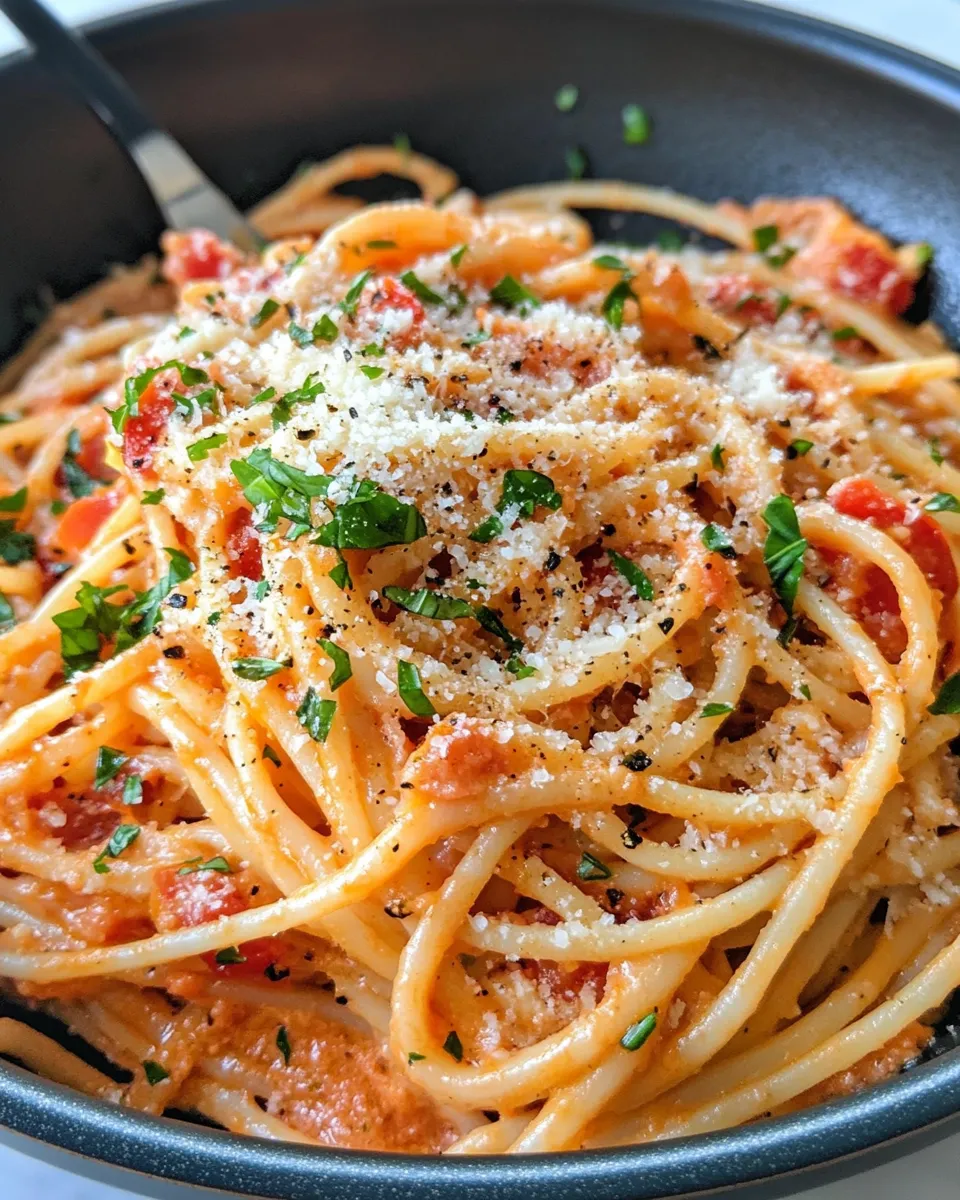 Homemade The Best Creamy Garlic Tomato Pasta recipe photo