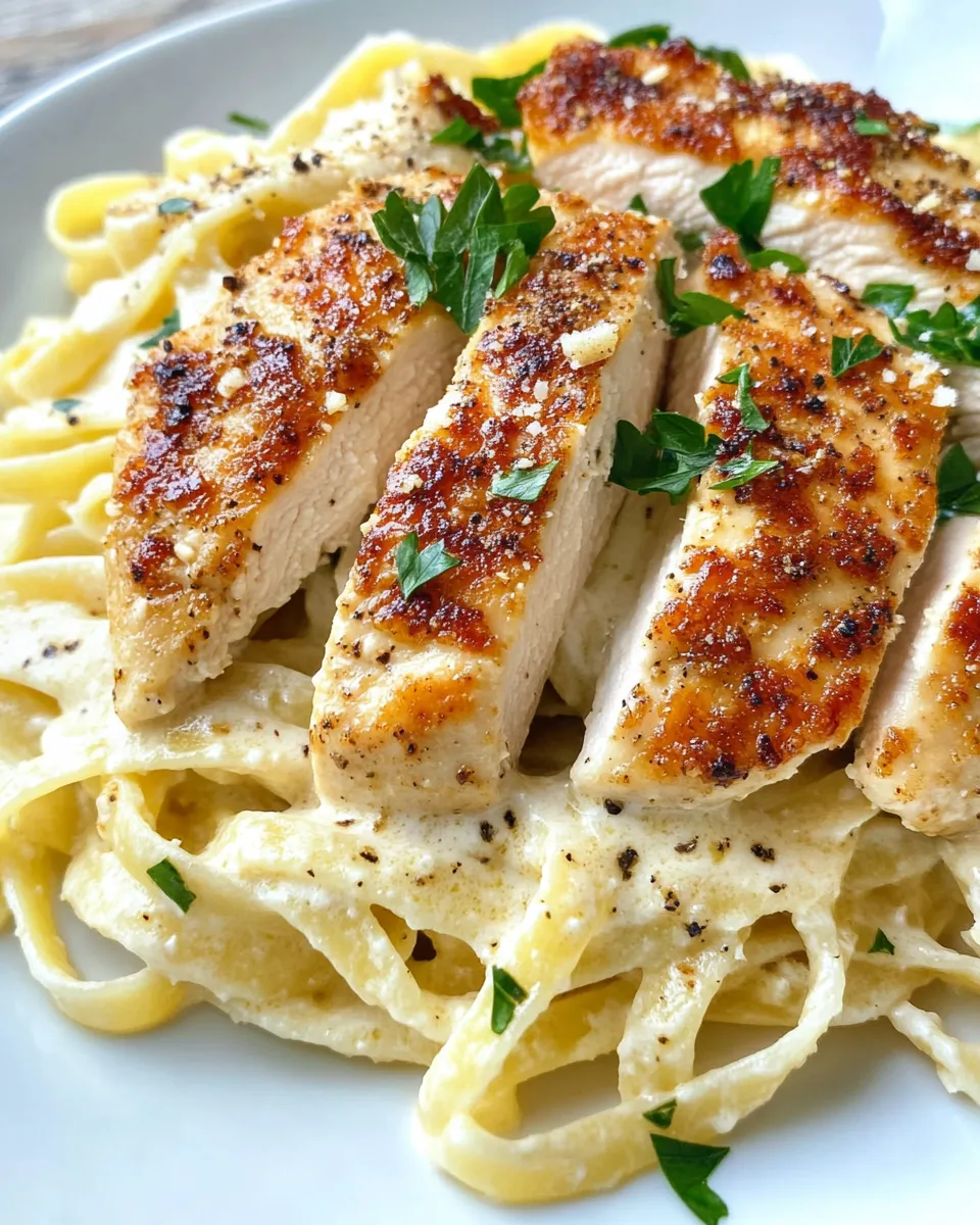 Classic Tuscan Chicken Alfredo Pasta image