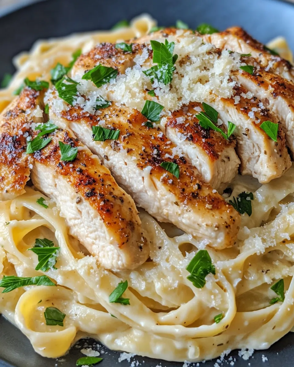 Easy Tuscan Chicken Alfredo Pasta recipe photo