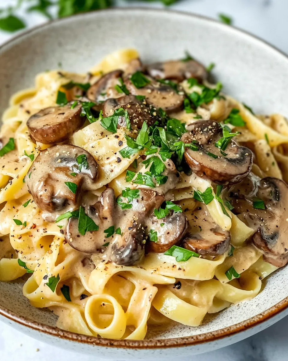 Classic Vegan Mushroom Stroganoff Pasta dish photo