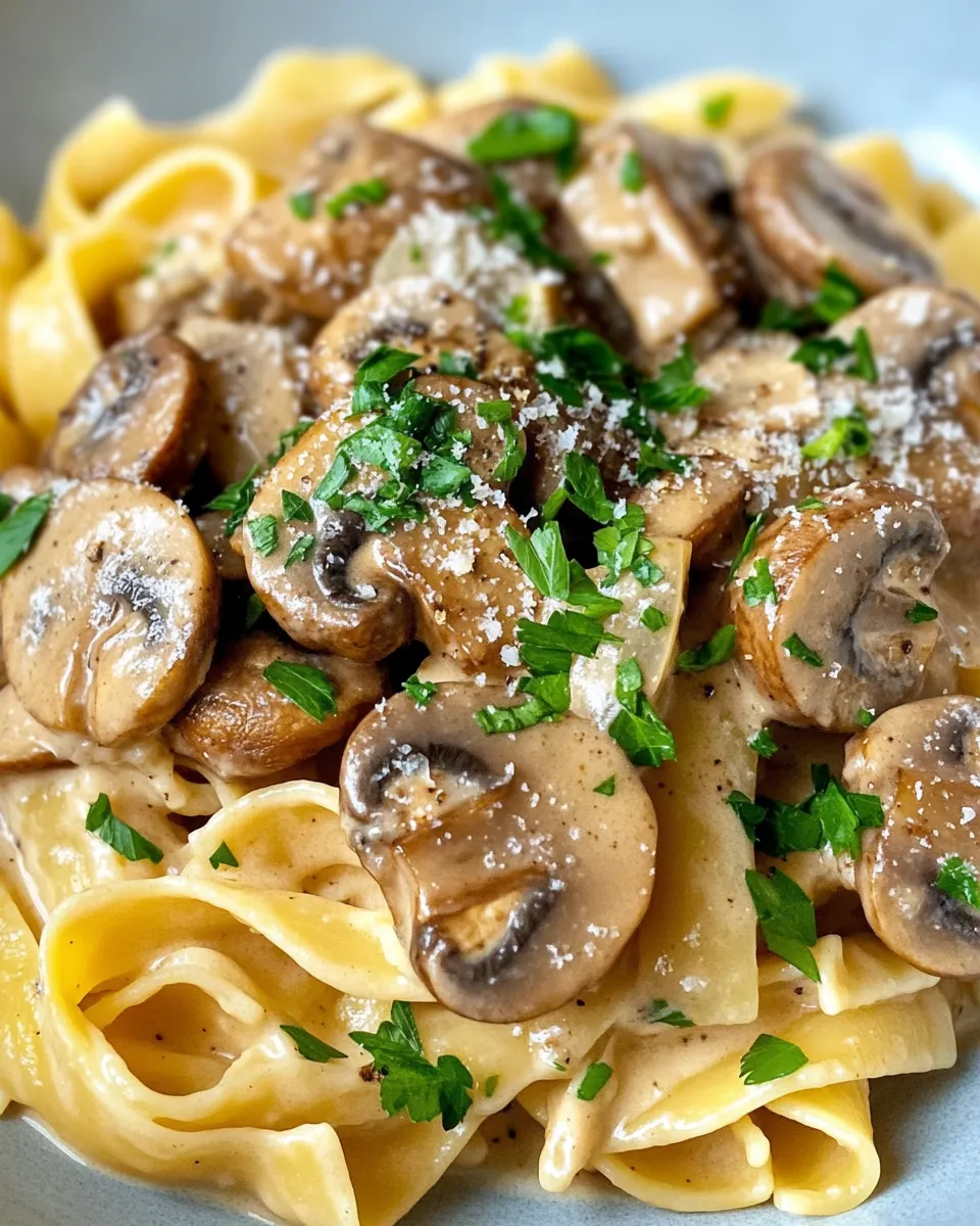 Easy Vegan Mushroom Stroganoff Pasta food shot