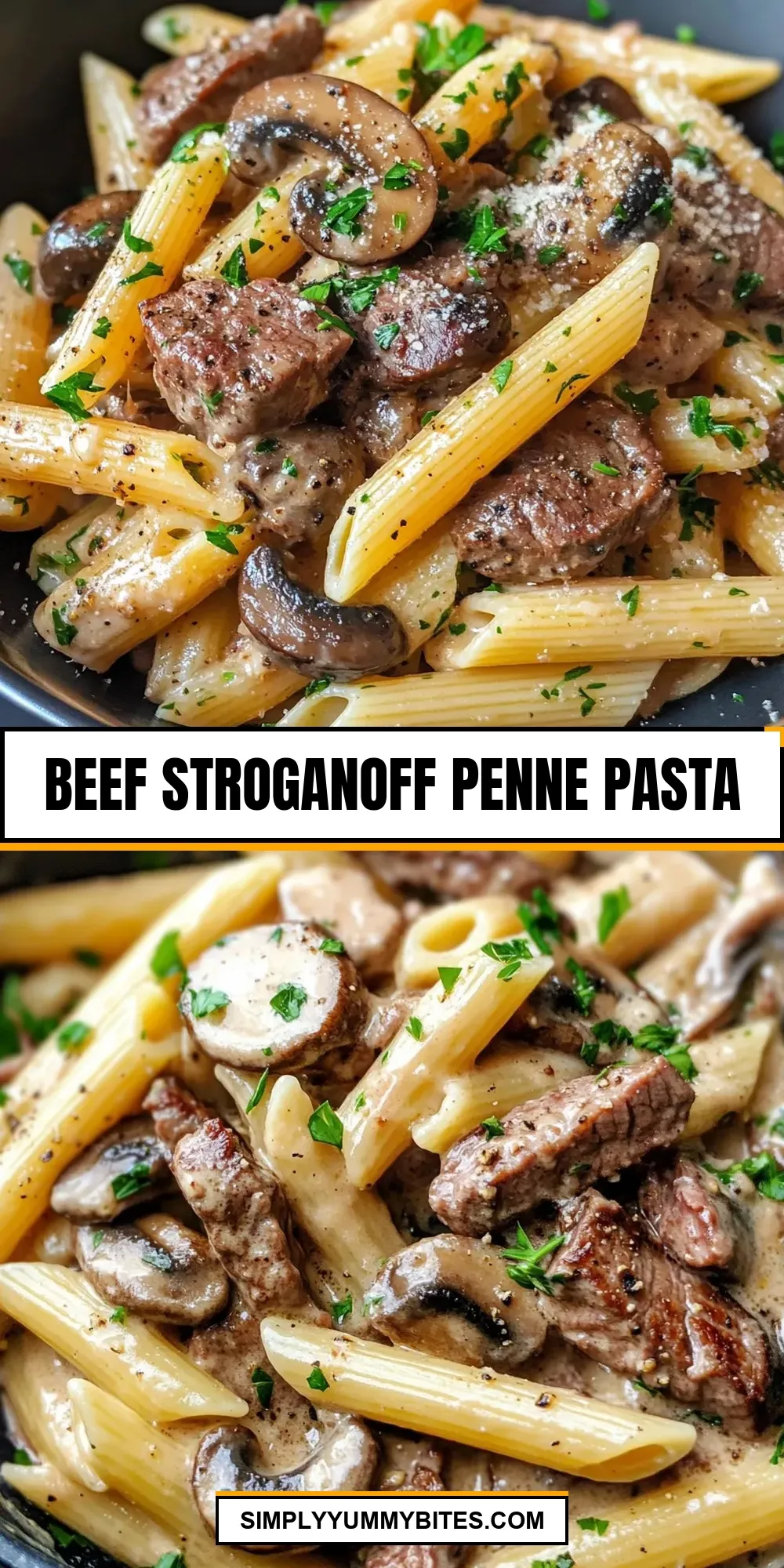 Easy Beef Stroganoff Penne Pasta Recipe