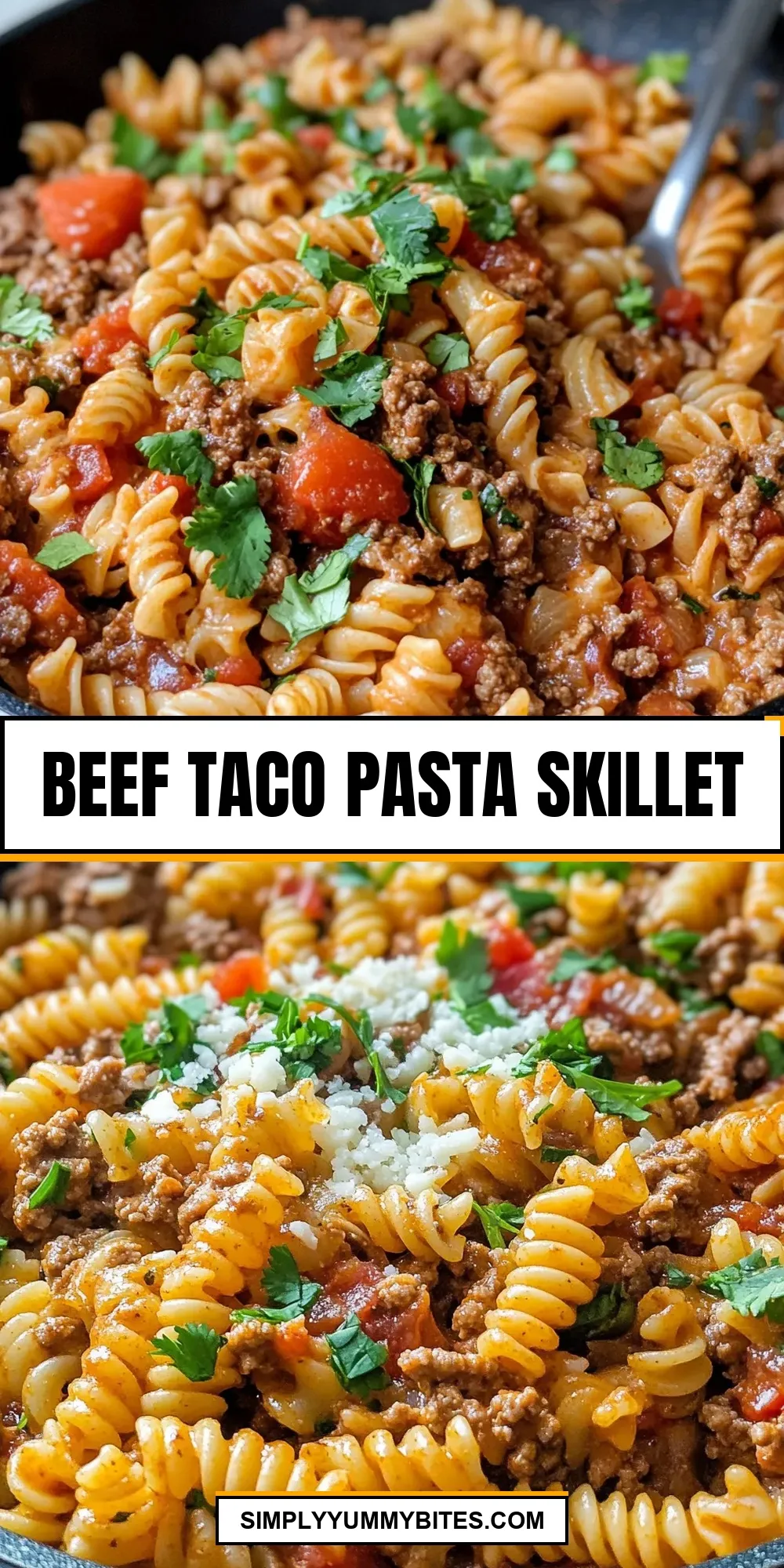 The Best Beef Taco Pasta Skillet Ever