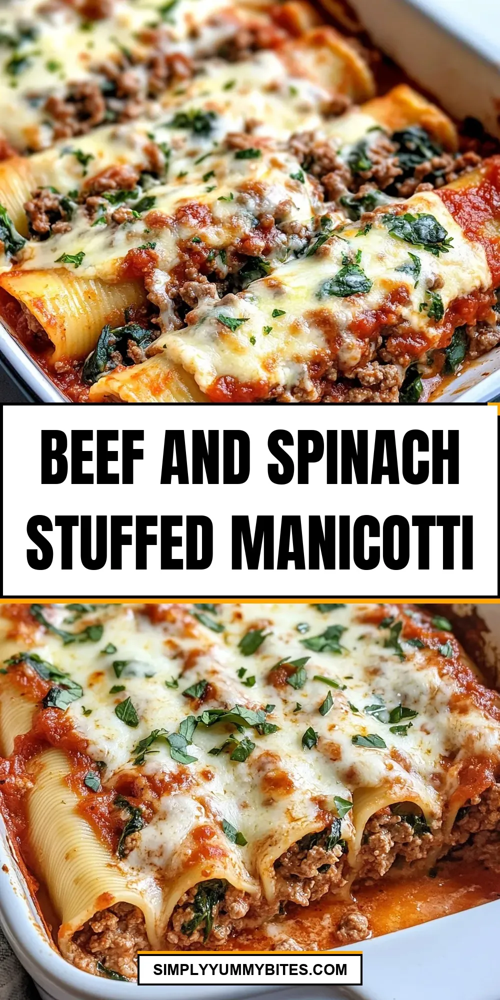 Beef And Spinach Stuffed Manicotti Recipe