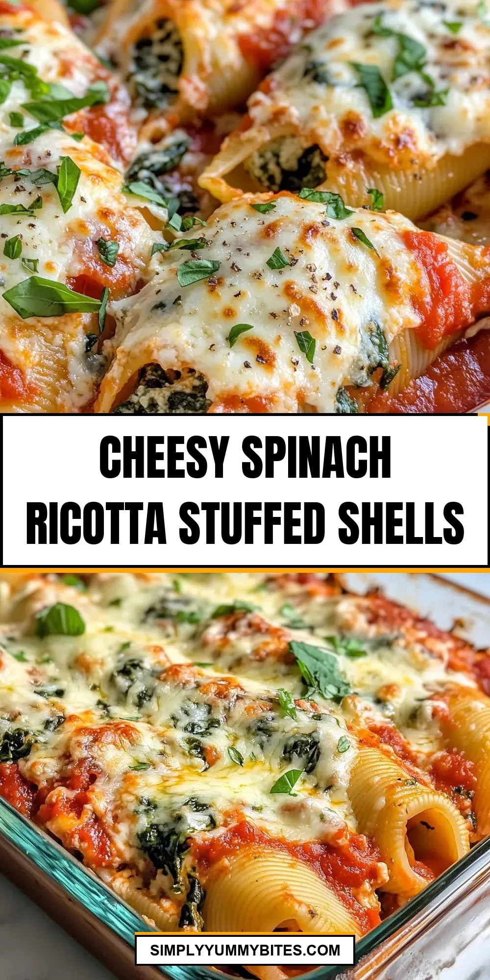 The Best Cheesy Spinach Ricotta Stuffed Shells Ever