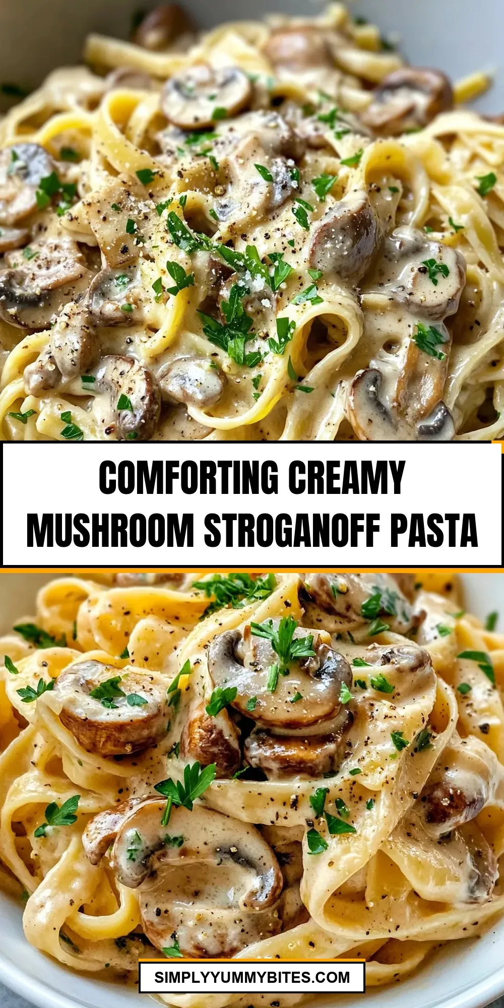 Easy Comforting Creamy Mushroom Stroganoff Pasta Recipe