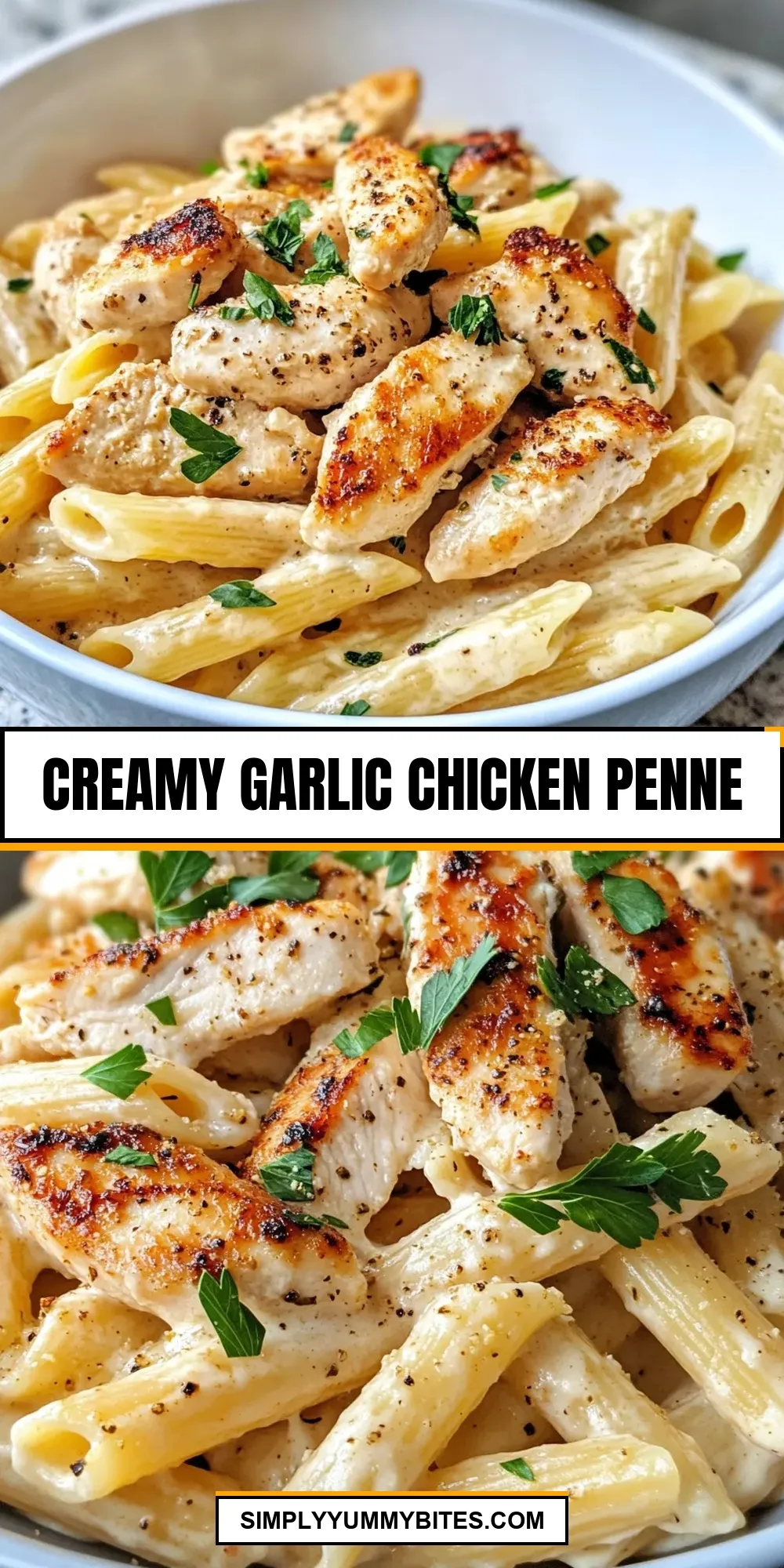 How To Make Simple Creamy Garlic Chicken Penne