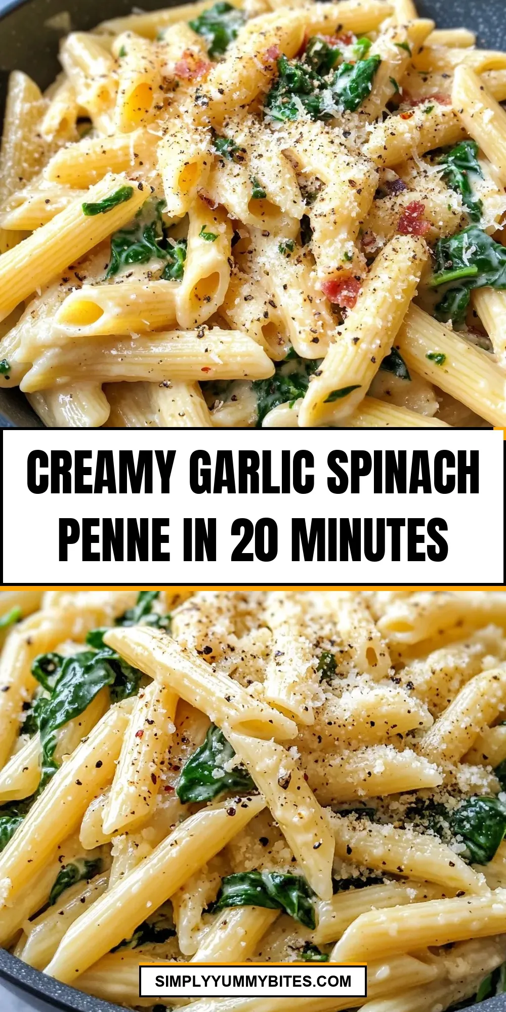 Creamy Garlic Spinach Penne In 20 Minutes Recipe