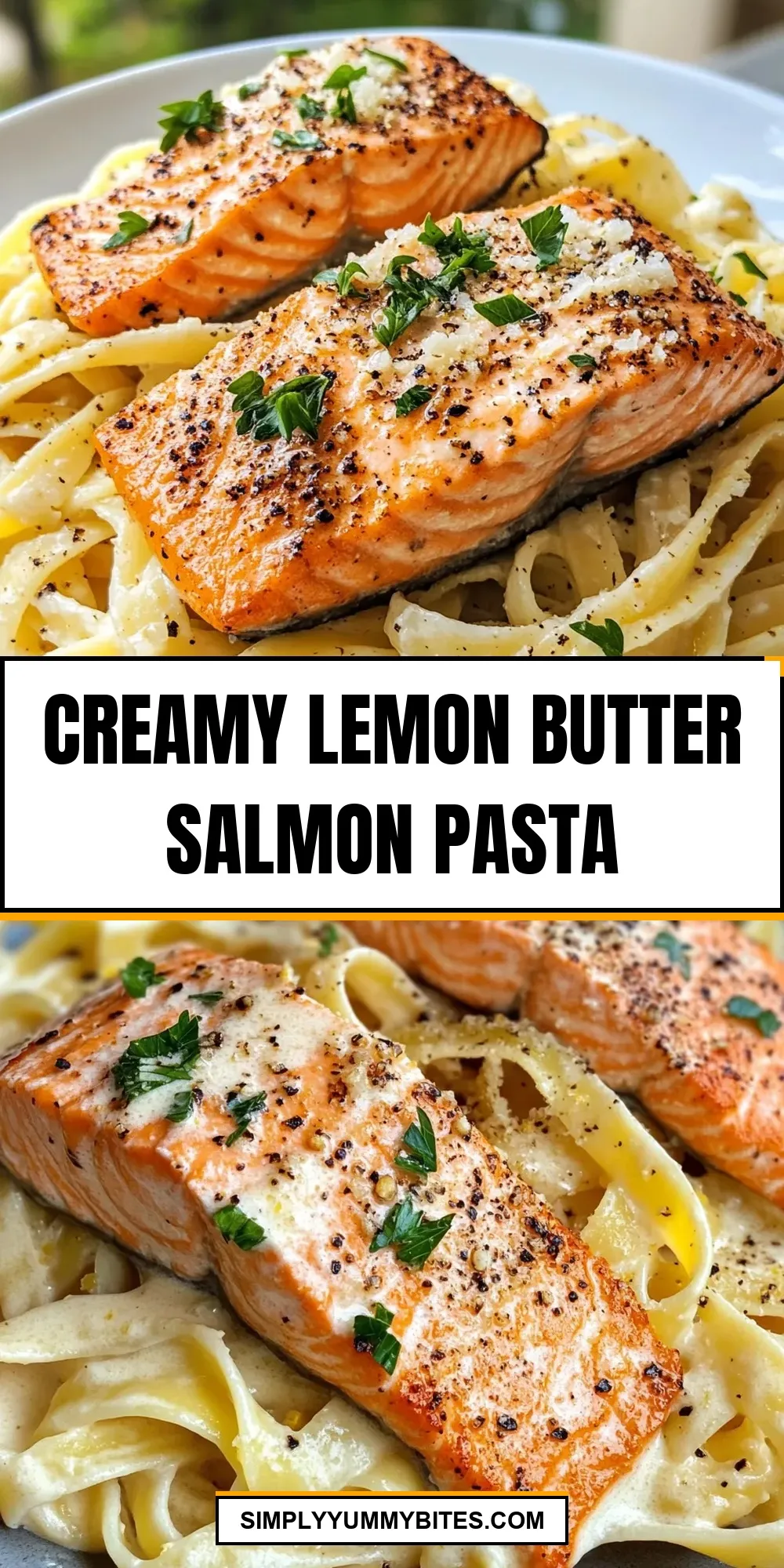 Easy Creamy Lemon Butter Salmon Pasta Recipe