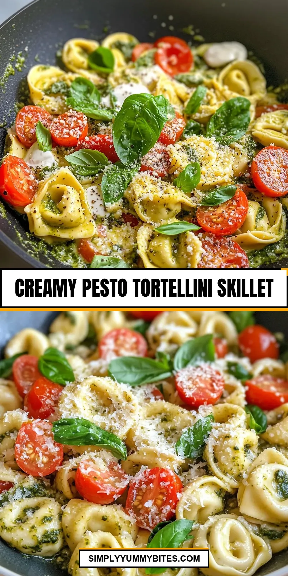 Creamy Pesto Tortellini Skillet Recipe