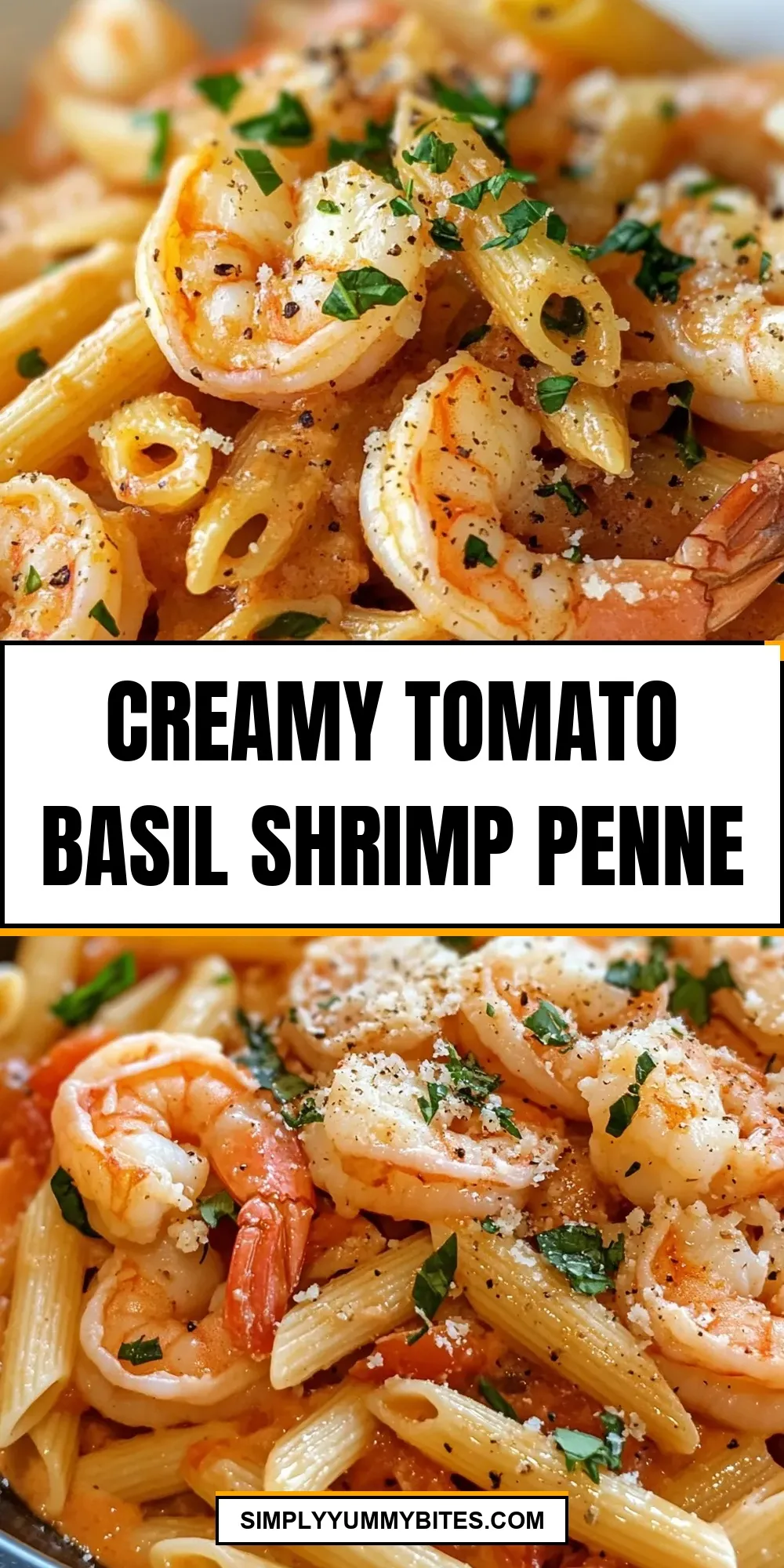 Creamy Tomato Basil Shrimp Penne (Healthy & Delicious)