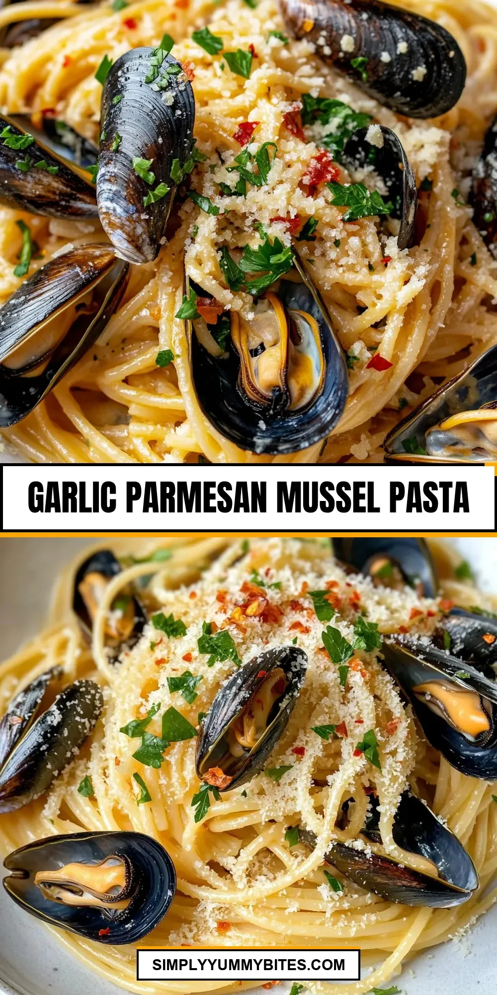 Easy Garlic Parmesan Mussel Pasta Recipe