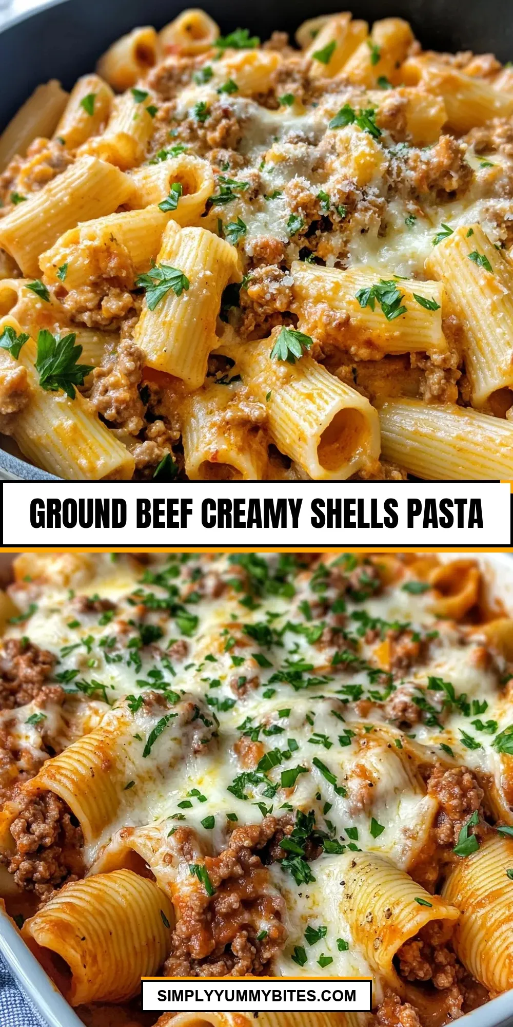 The Best Ground Beef Creamy Shells Pasta Ever