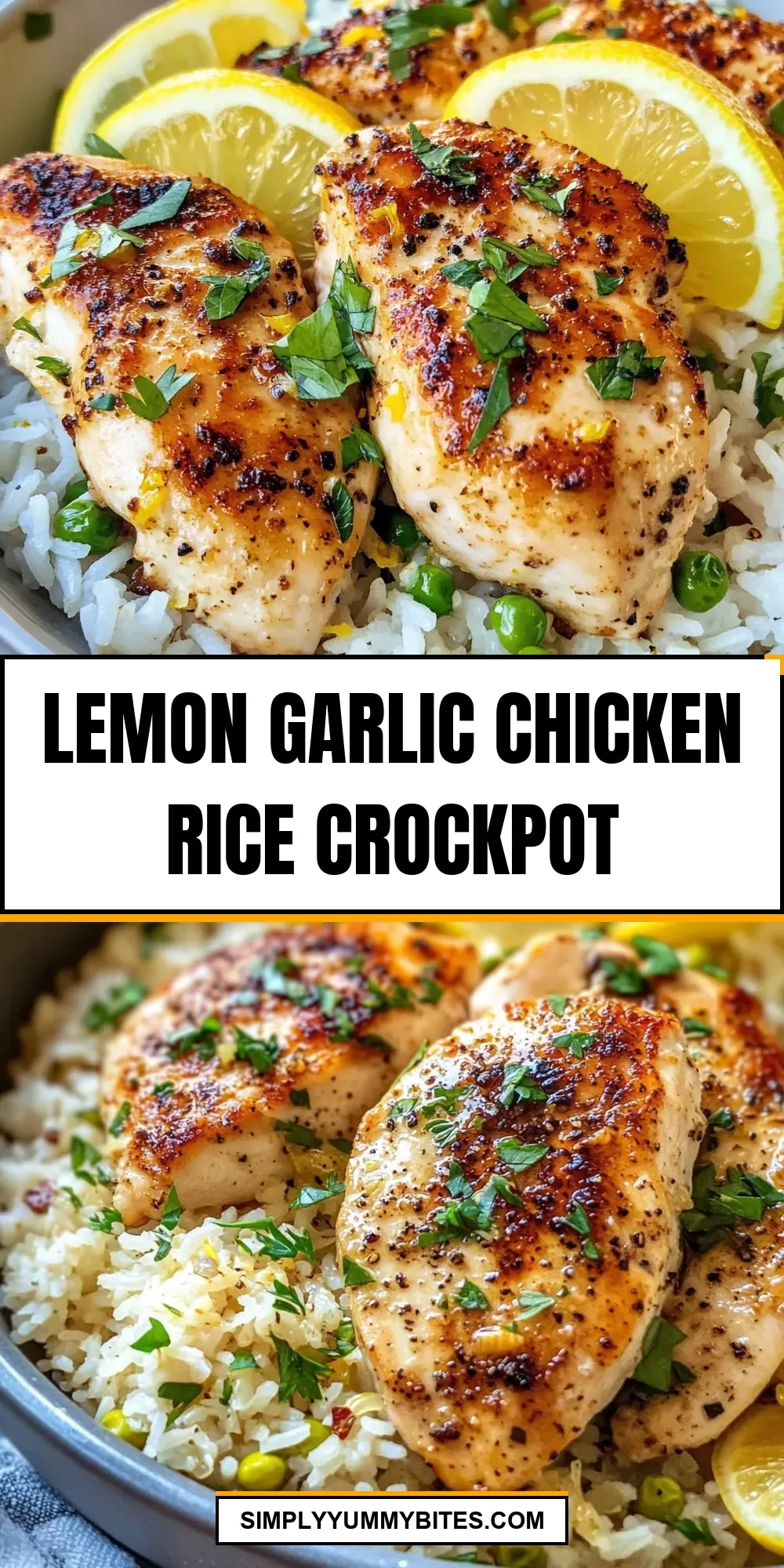 The Best Lemon Garlic Chicken Rice Crockpot