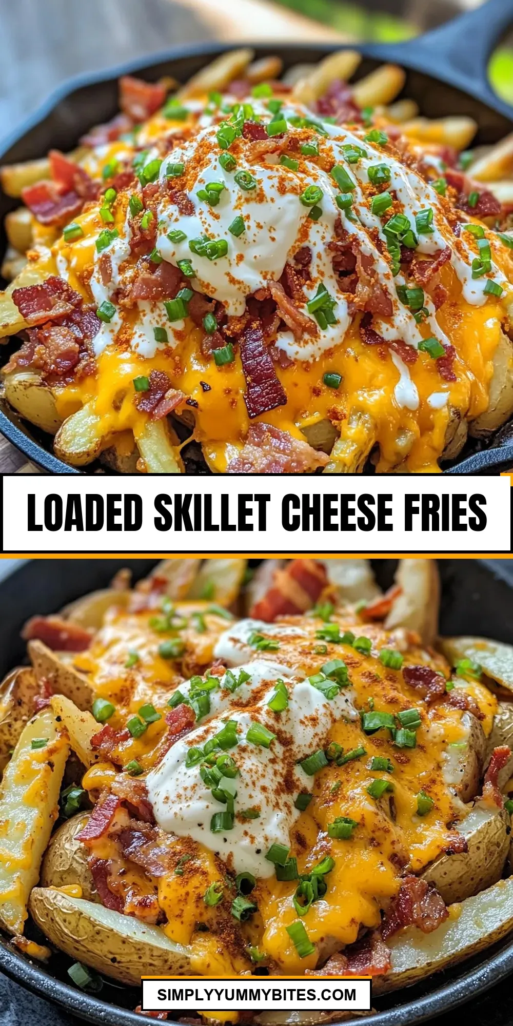 Easy Loaded Skillet Cheese Fries Recipe