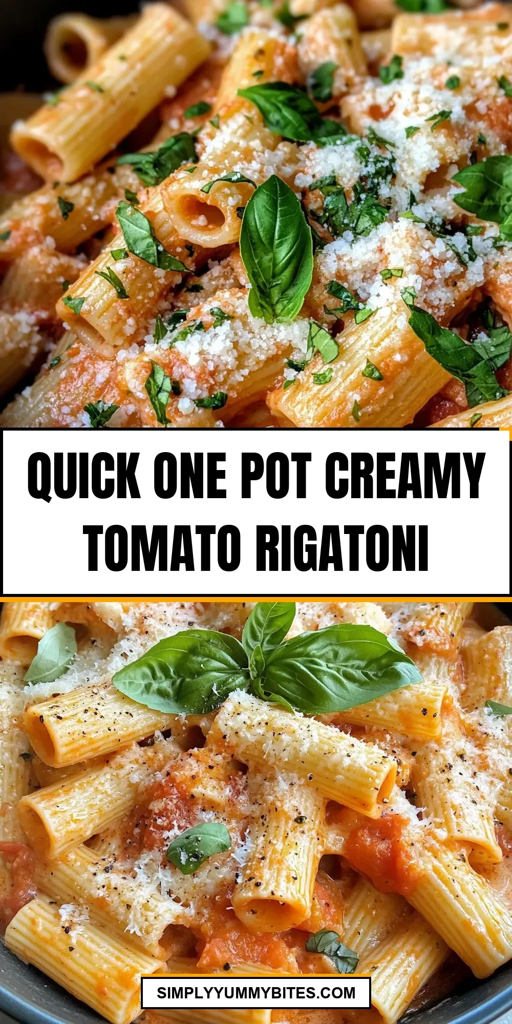 Easy Quick One Pot Creamy Tomato Rigatoni Recipe