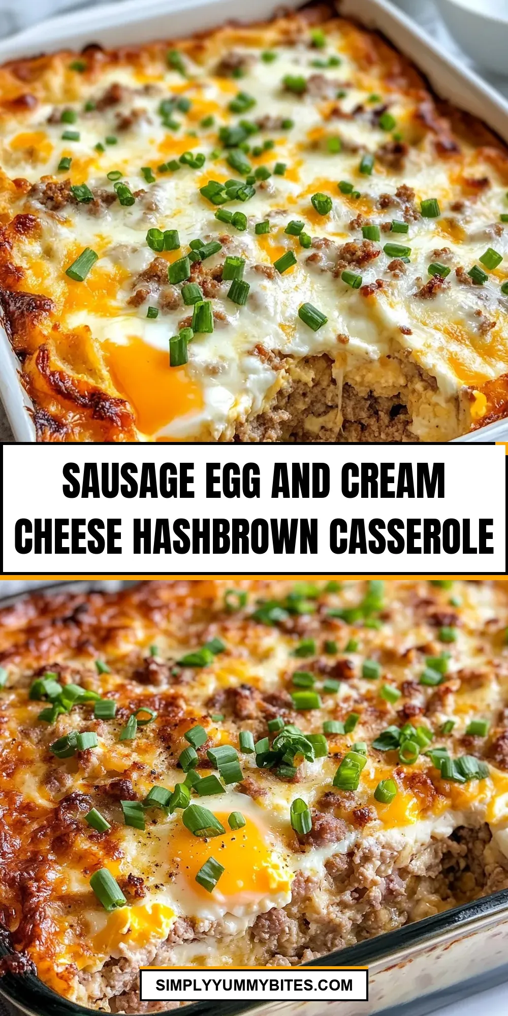 Easy Sausage Egg And Cream Cheese Hashbrown Casserole Recipe