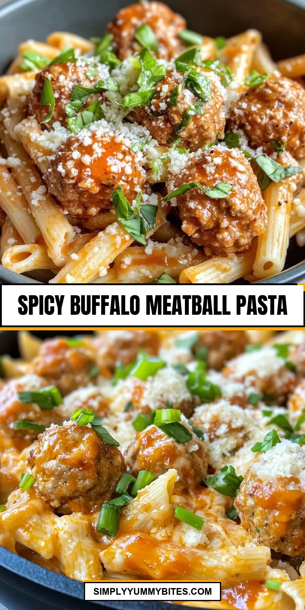 Simple Spicy Buffalo Meatball Pasta