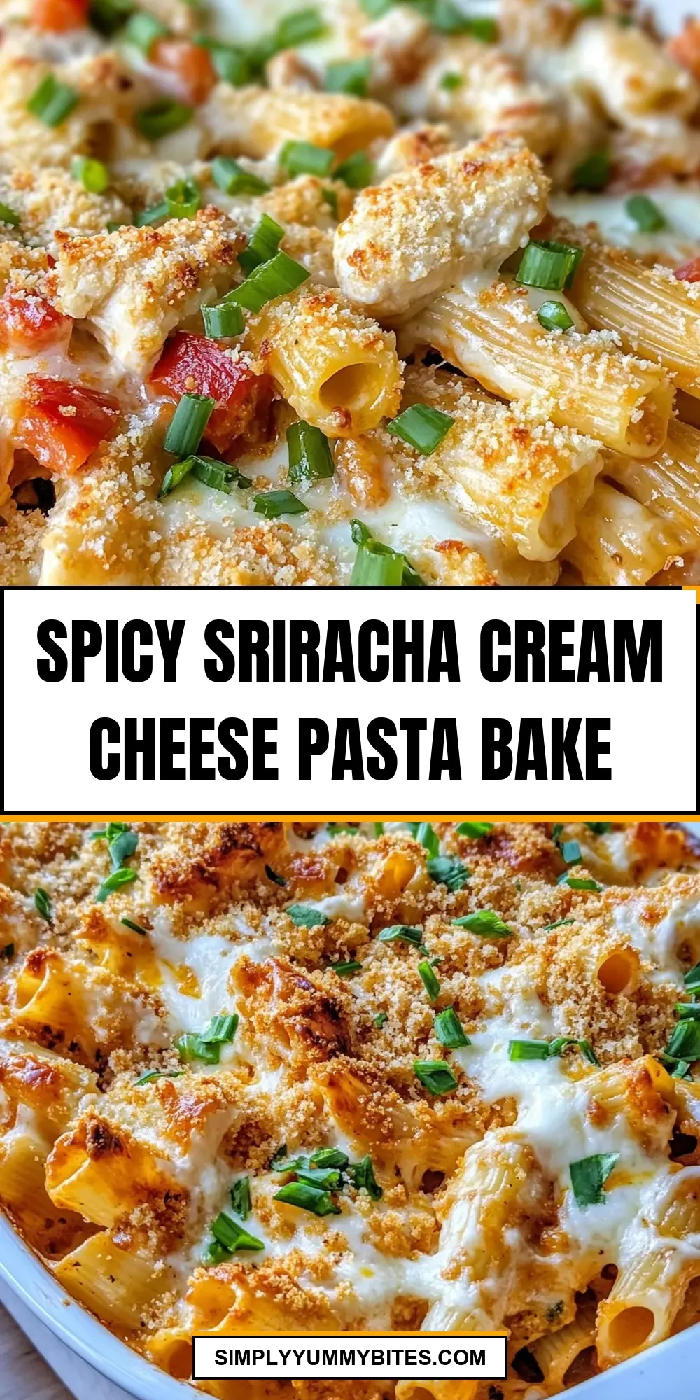 The Best Spicy Sriracha Cream Cheese Pasta Bake Ever