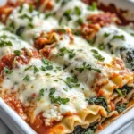 Homemade Baked Cheesy Spinach Lasagna Rolls photo