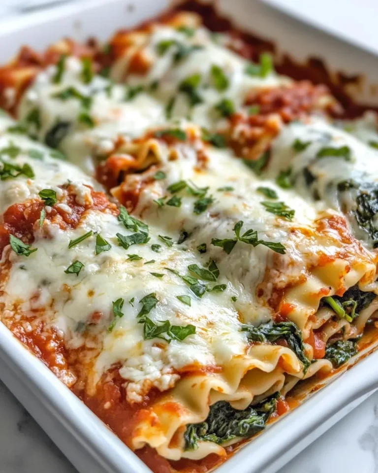 Homemade Baked Cheesy Spinach Lasagna Rolls photo