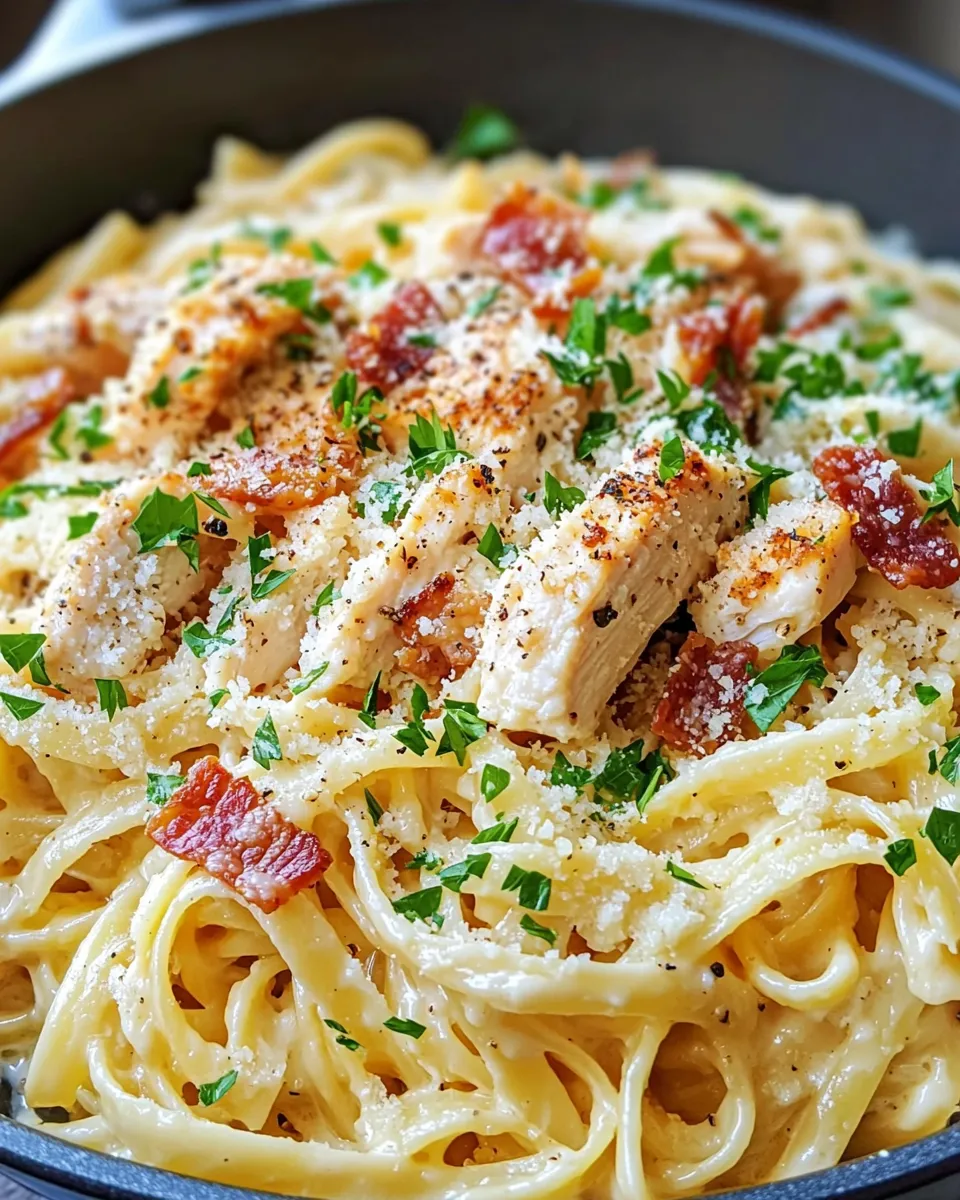 Classic Baked Chicken Carbonara Pasta image