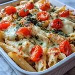 Homemade Baked Chicken Pesto Alfredo Casserole recipe photo