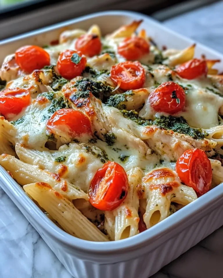 Homemade Baked Chicken Pesto Alfredo Casserole recipe photo