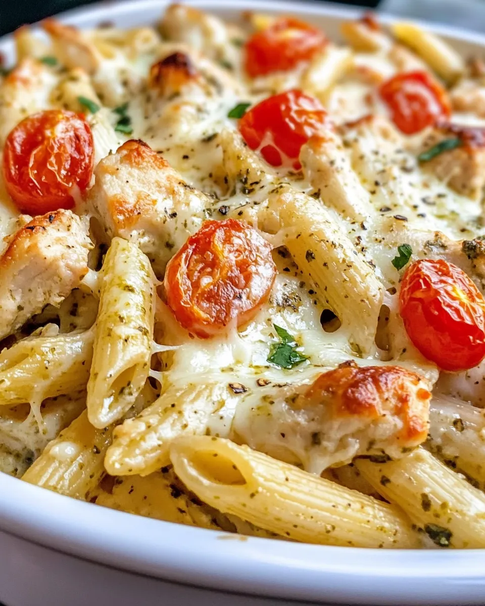 Delicious Baked Chicken Pesto Alfredo Casserole picture