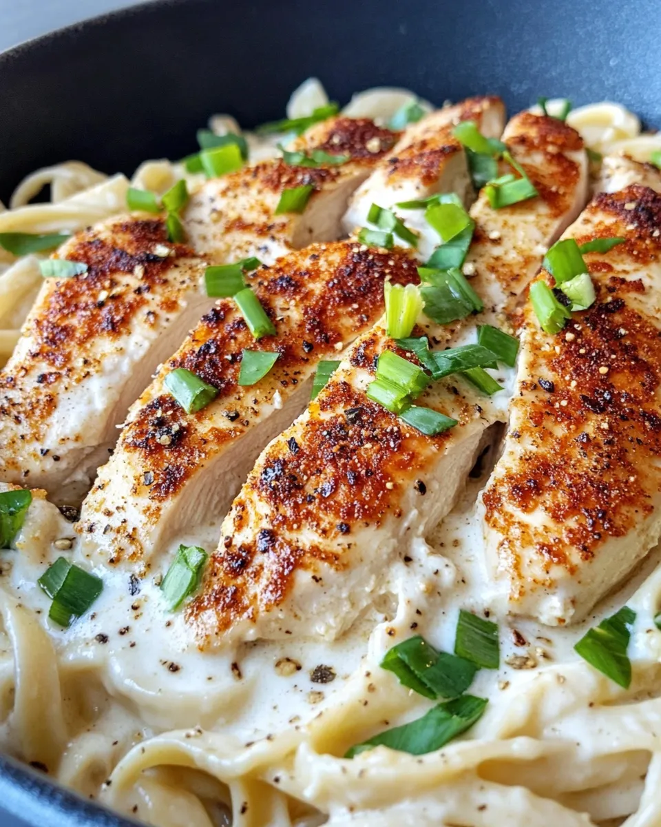 Easy Baked Creamy Cajun Chicken Alfredo food shot