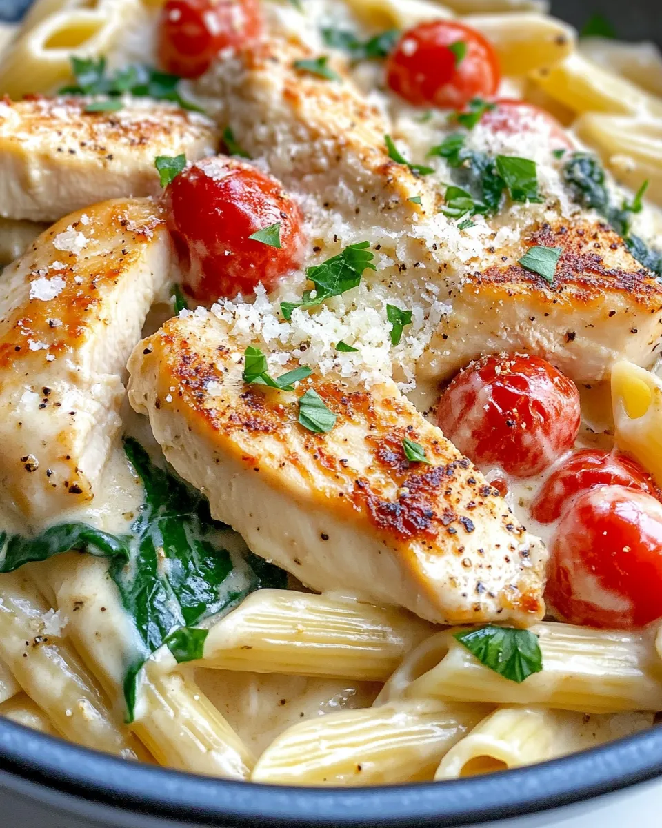 Easy Baked Creamy Garlic Chicken Pasta recipe image