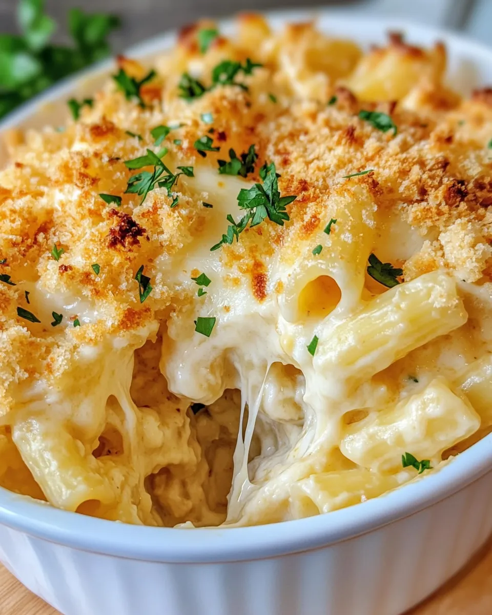 Homemade Baked Four-Cheese Macaroni Casserole recipe photo