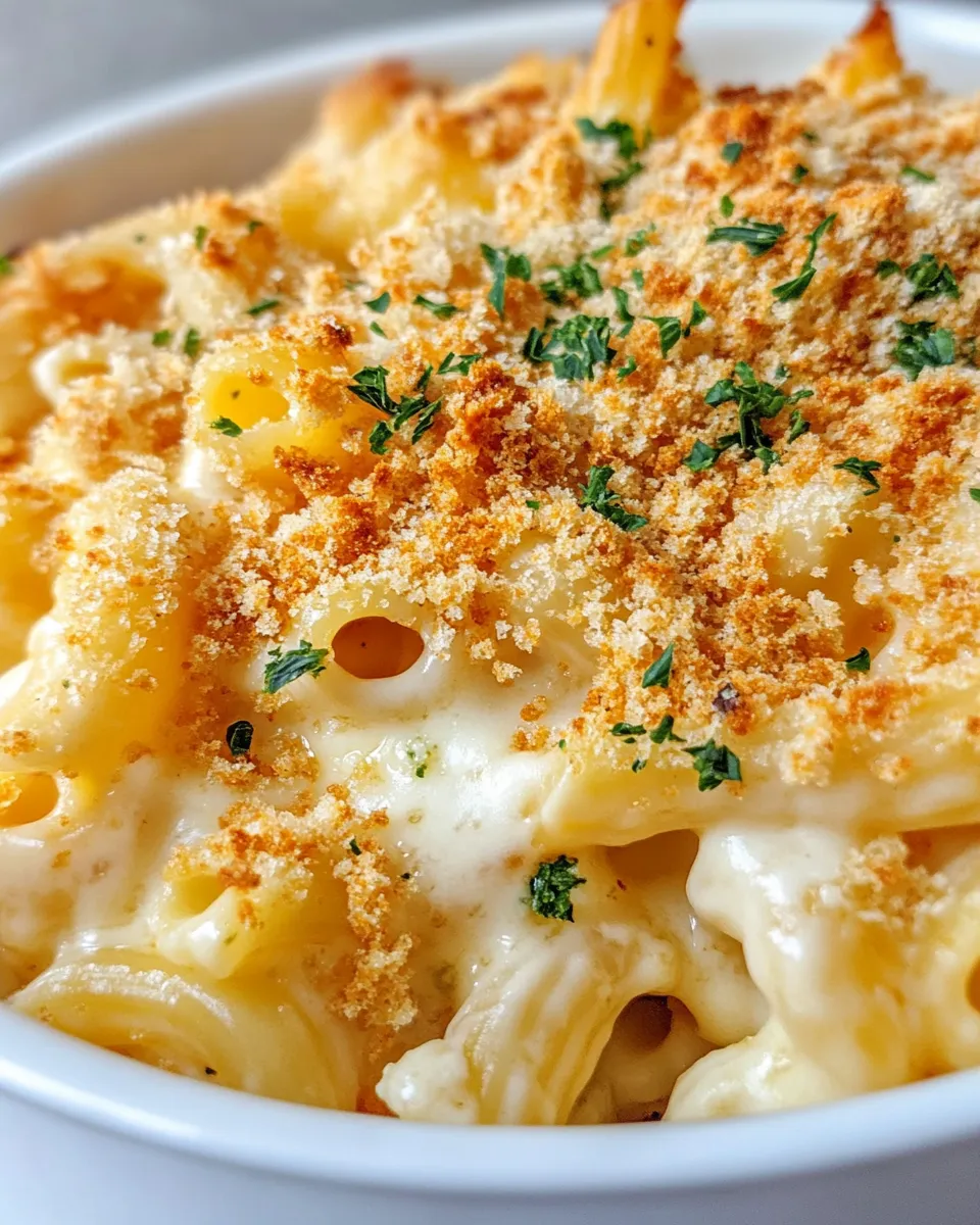 Classic Baked Four-Cheese Macaroni Casserole dish photo
