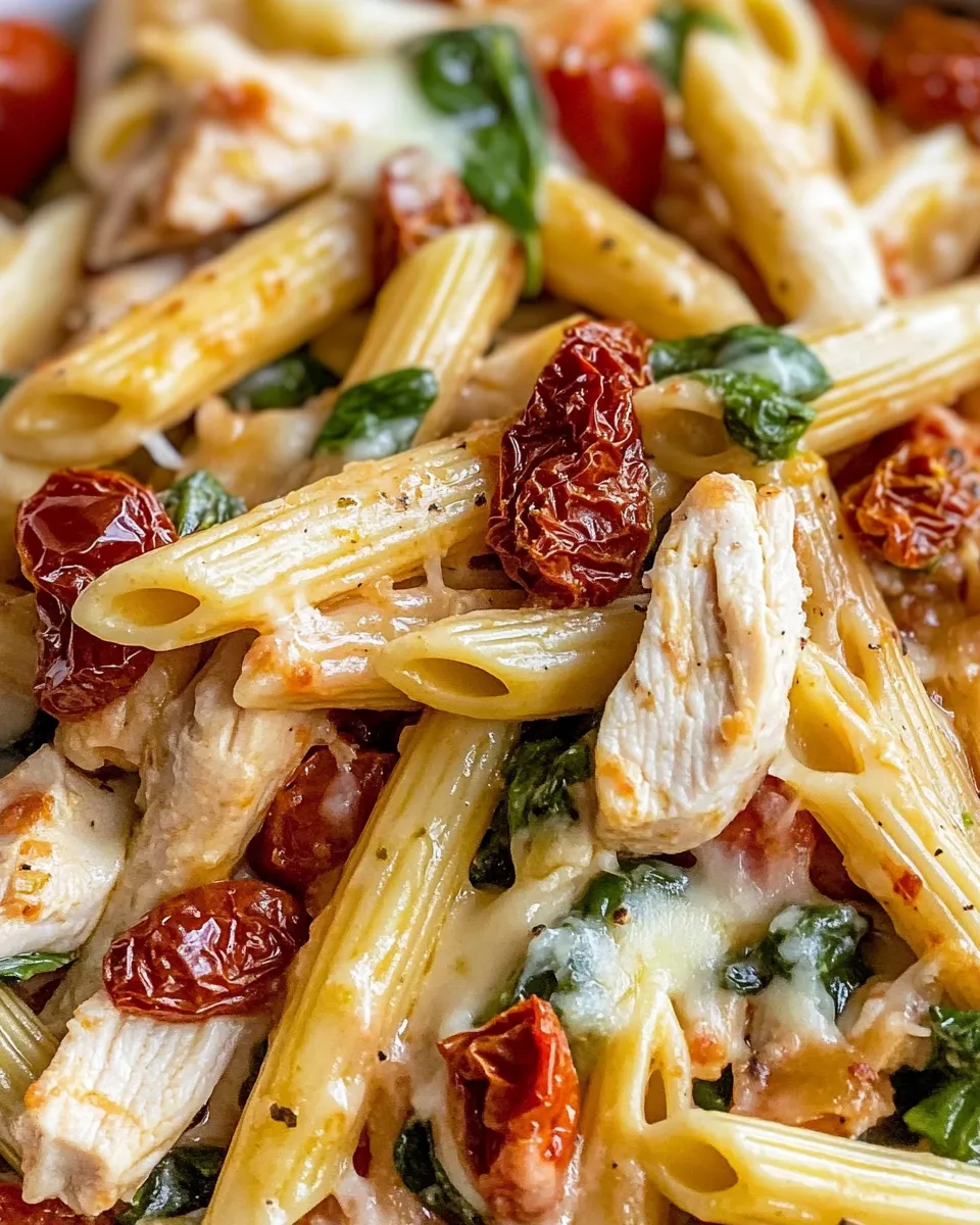 Delicious Baked Sun-Dried Tomato Chicken Pasta shot