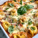 Homemade Baked Three-Cheese Tortellini Casserole photo