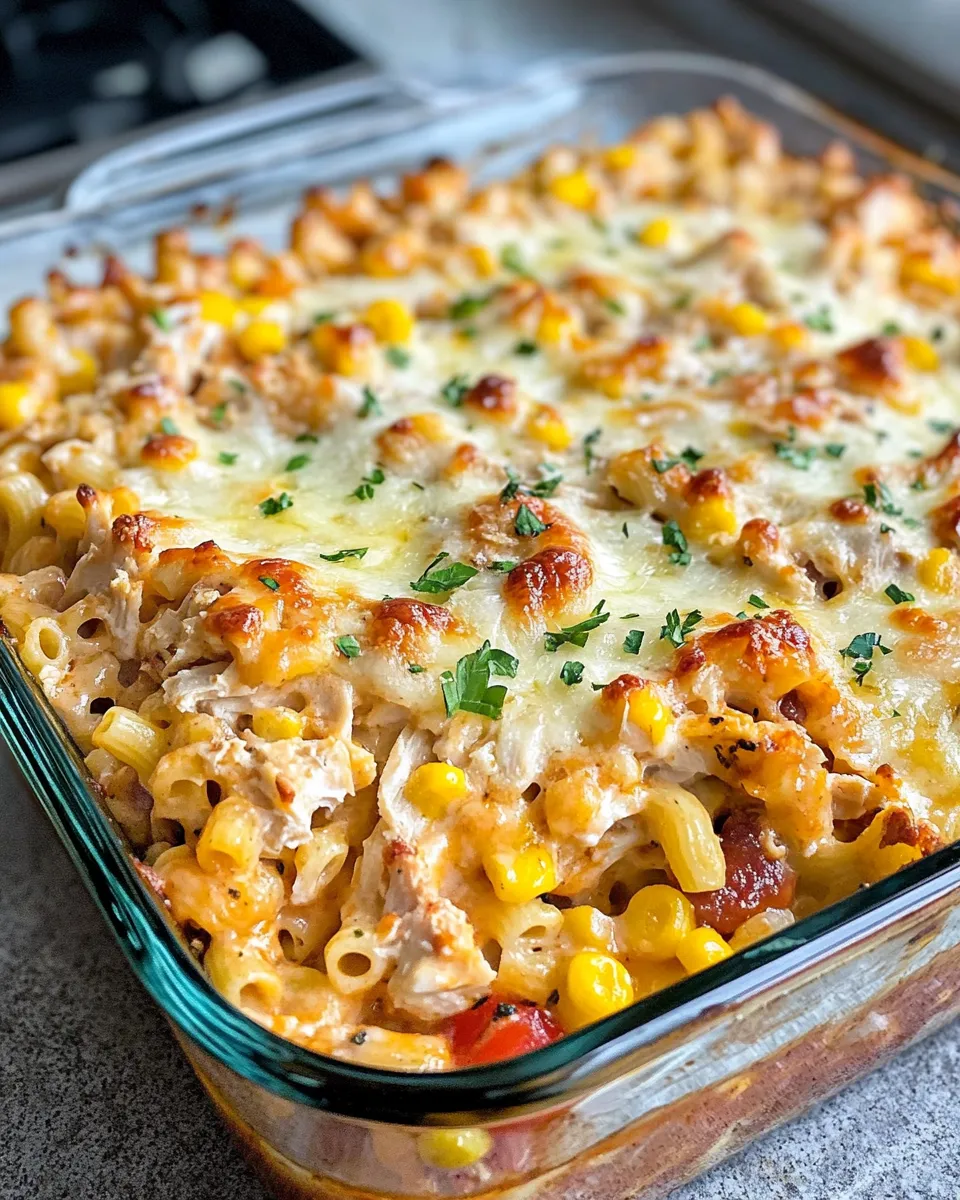 Delicious Barbecue Chicken Macaroni Casserole dish photo