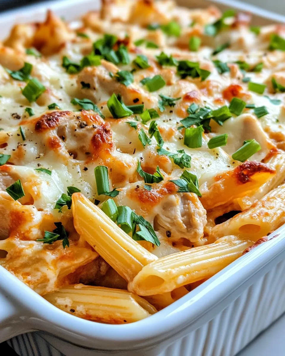 Homemade Buffalo Chicken Alfredo Pasta Casserole photo