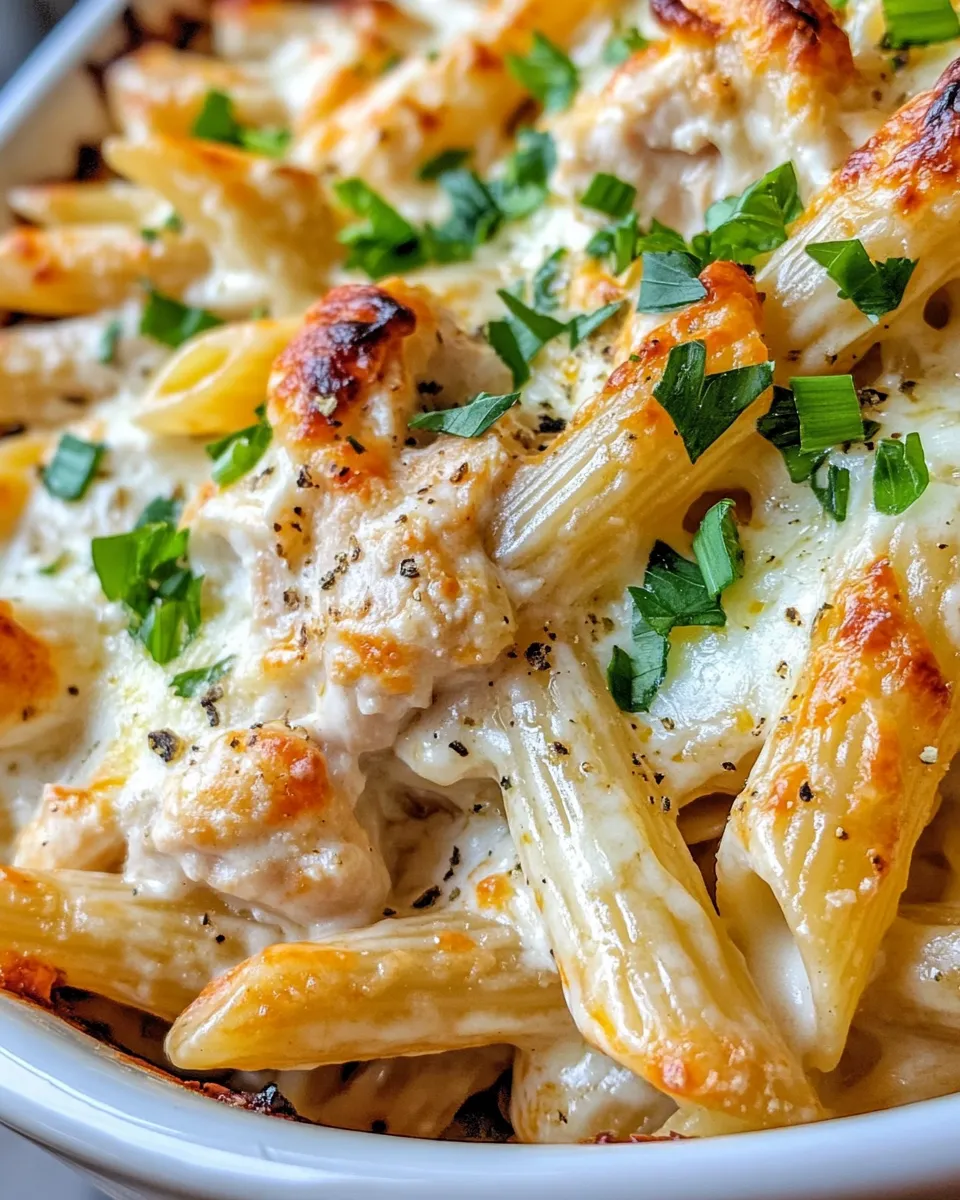 Delicious Buffalo Chicken Alfredo Pasta Casserole dish photo