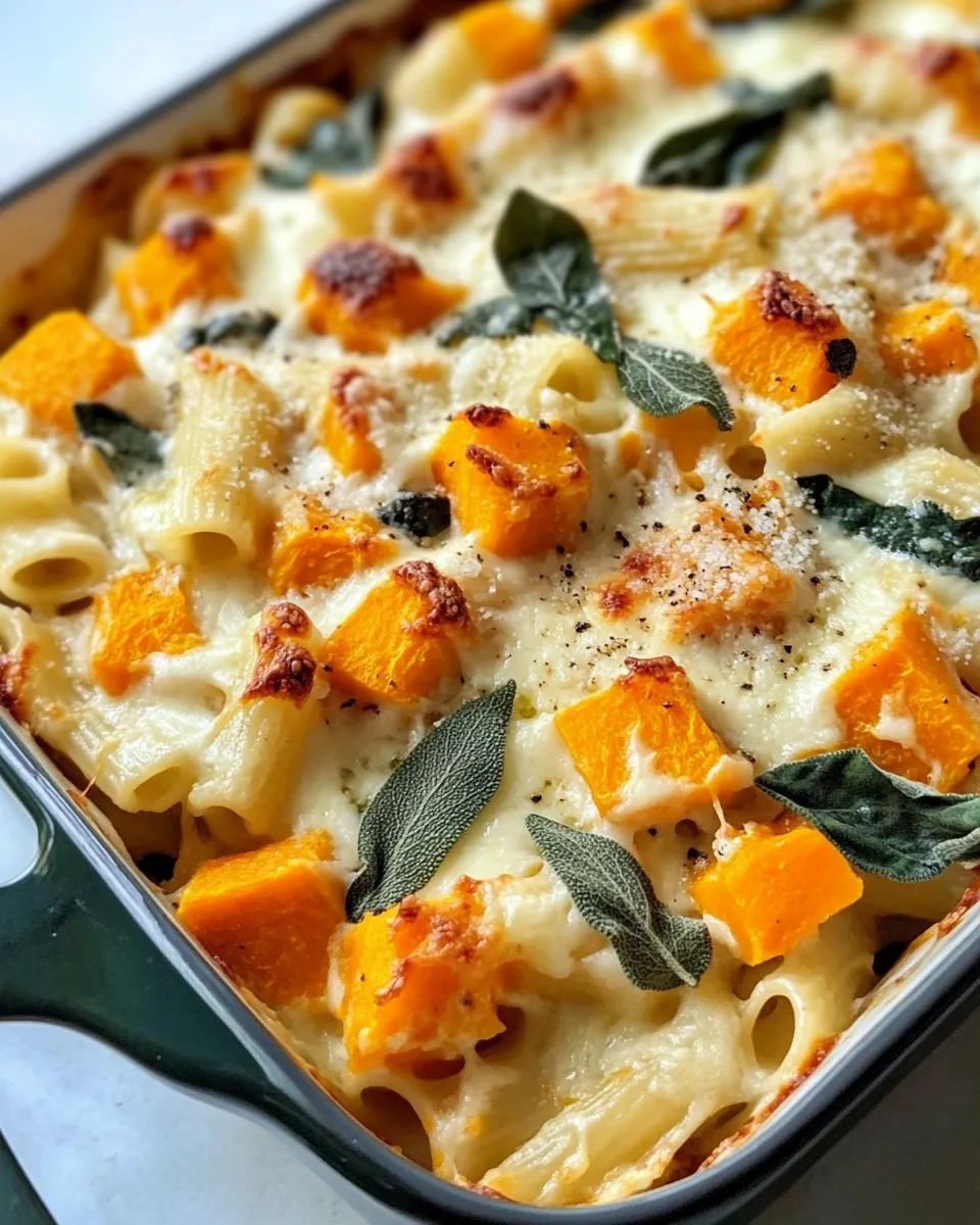 Classic Butternut Squash Sage Pasta Bake dish photo