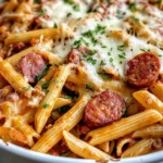 Homemade Cajun Andouille Sausage Pasta Bake recipe photo
