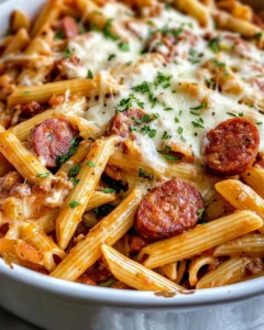 Homemade Cajun Andouille Sausage Pasta Bake recipe photo