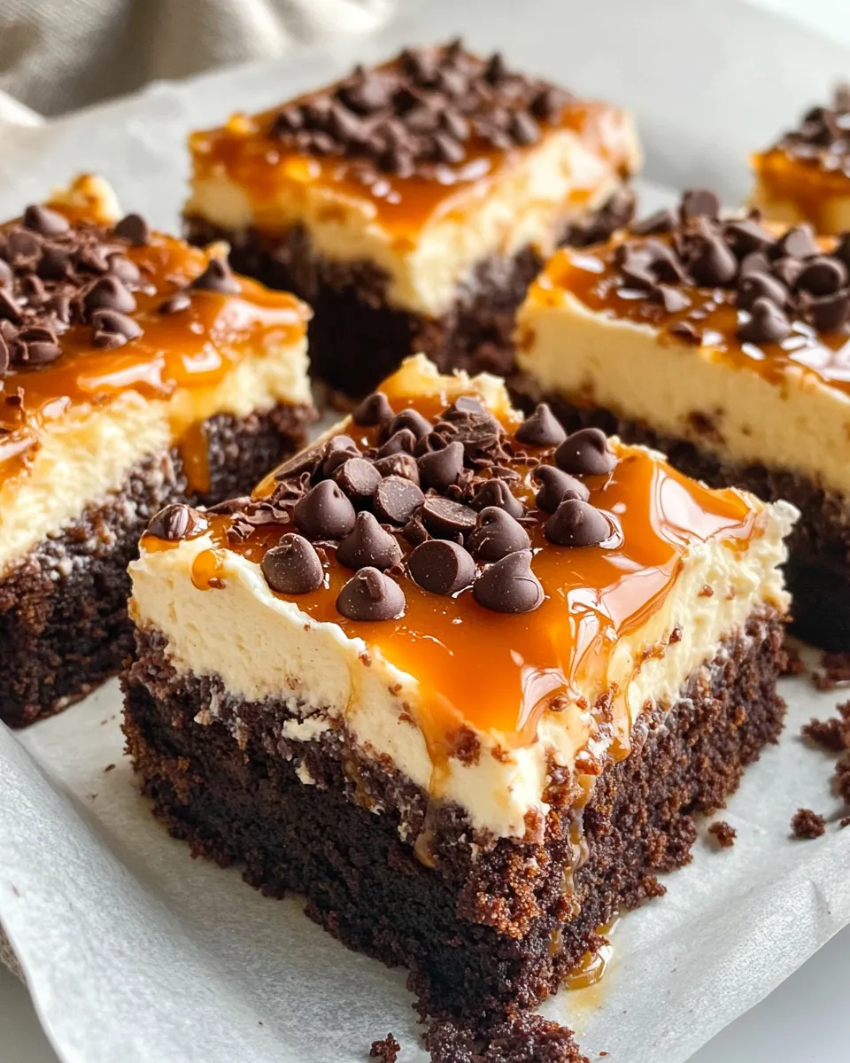Easy Caramel Cream Cheesecake Brownies recipe photo