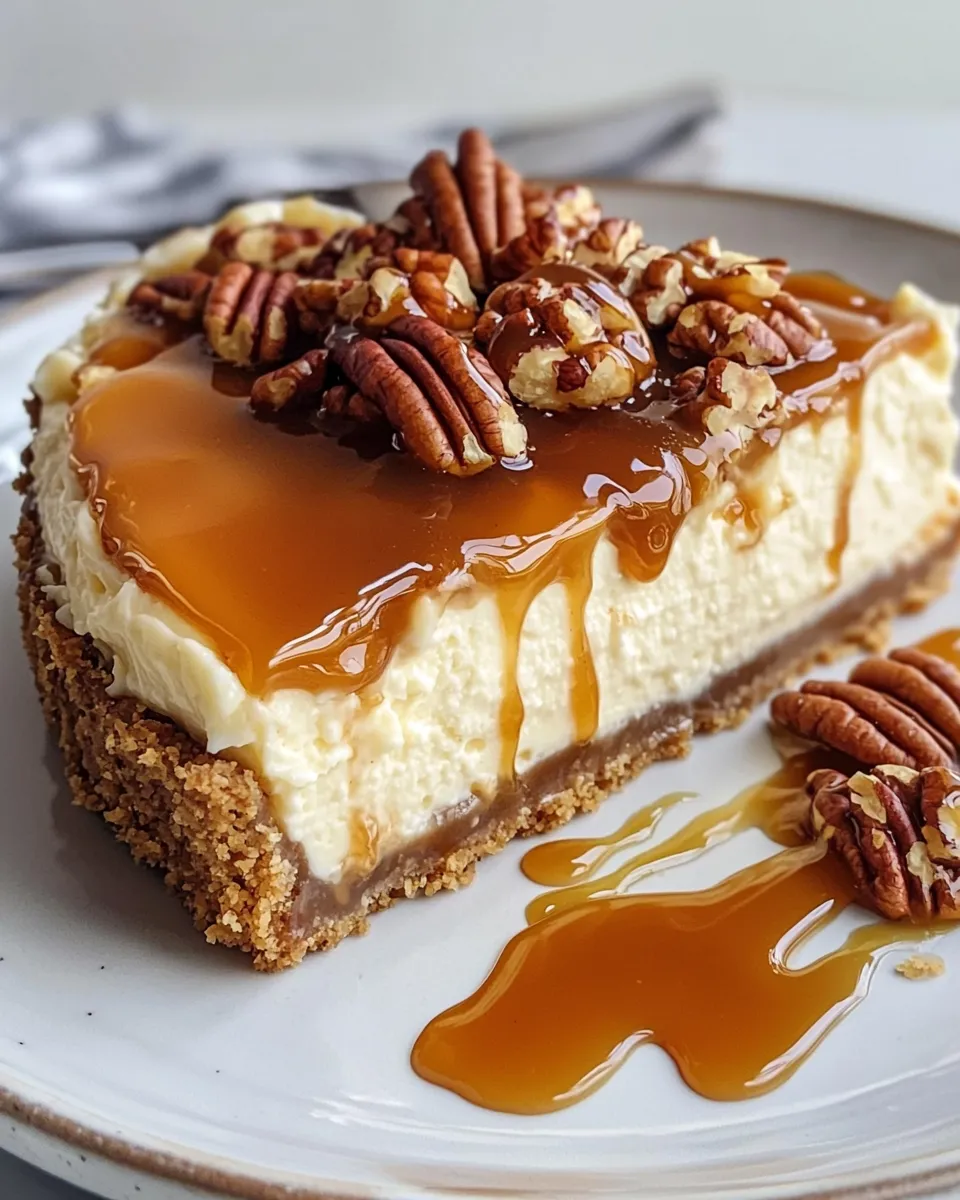 Homemade Caramel Pecan Cheesecake Pie recipe photo