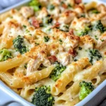 Homemade Cheesy Alfredo Chicken Pasta Casserole photo