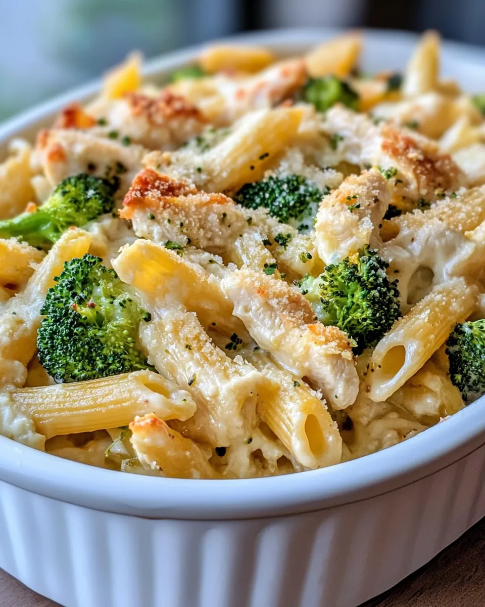 Classic Cheesy Alfredo Chicken Pasta Casserole image