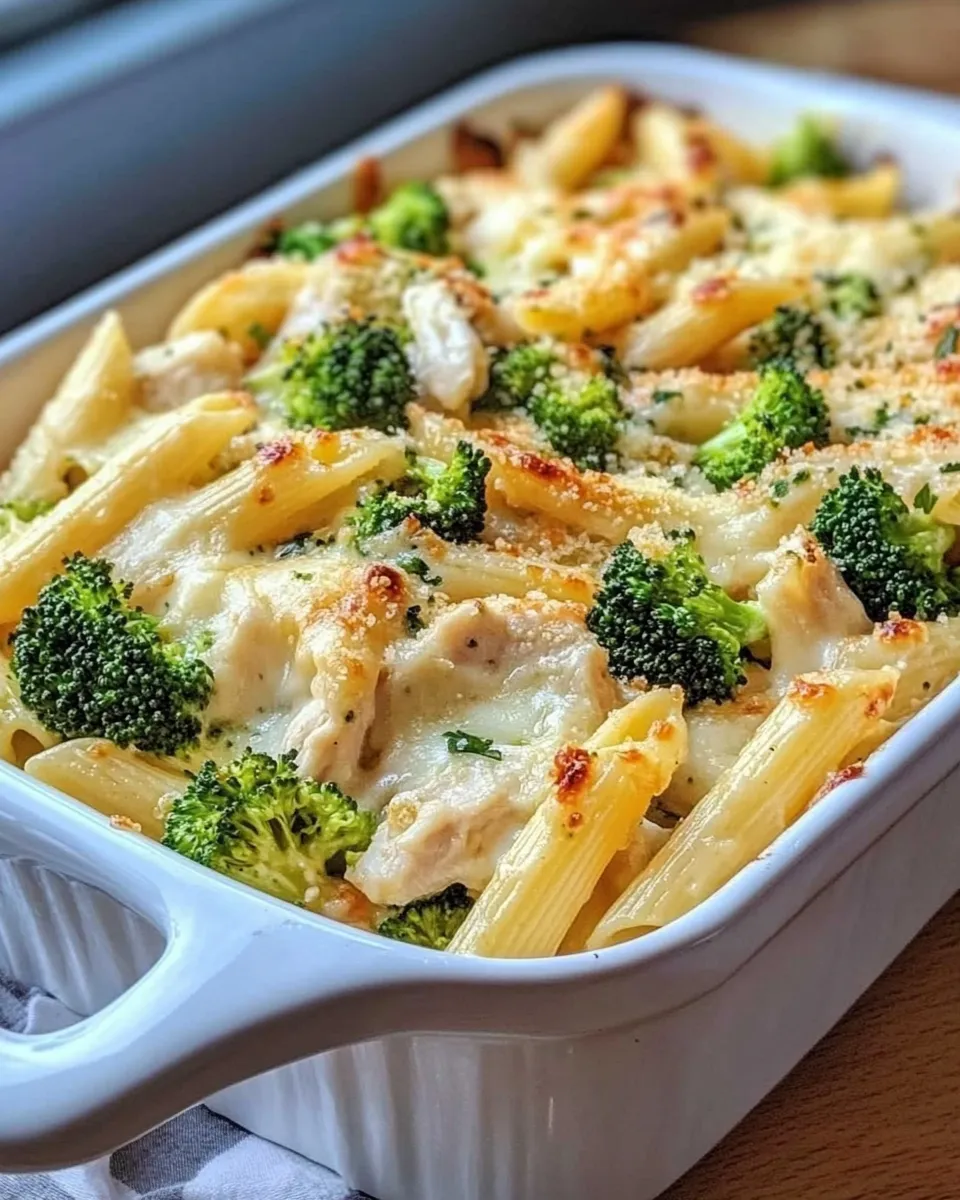 Easy Cheesy Alfredo Chicken Pasta Casserole recipe photo